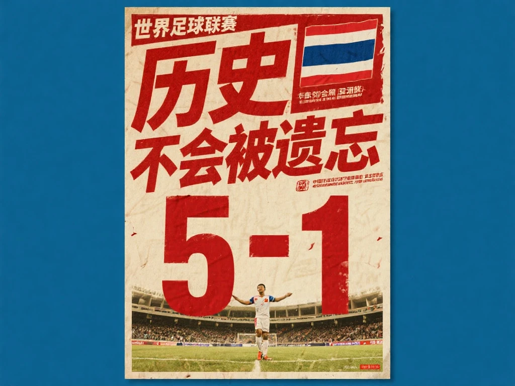 泰国队世预赛海报回顾历史，合肥5：1胜利再成焦点